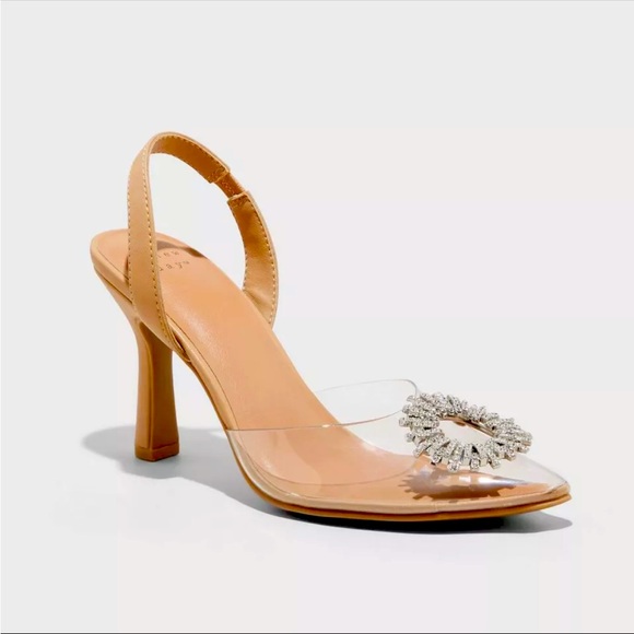 A New Day Shoes - Women's Misty Slingback Heels - A New Day Clear 12